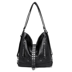 Large Capacity Rivet Leather Crossbody Bag Ladies Tote 3 In 1 Women Backpack