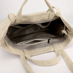 Women Corduroy Tote Bag Large Capacity Shoulder Handbag