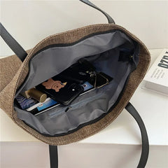Large Capacity Cotton Linen Tote Bag Casual Female Shopping Handbag