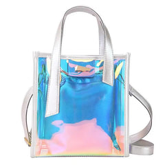 Laser Reflective Women's Shoulder Bag Transparent Beach Satchel