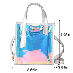 Laser Reflective Women's Shoulder Bag Transparent Beach Satchel