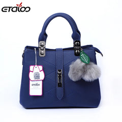 Women Leather Handbag Casual Sweet Messenger Bag Soft PU Flap Zipper Bag