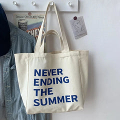 Women Bag Letter LUCKY Canvas Tote Bag Casual Hasp SOFT Shoulder Bags