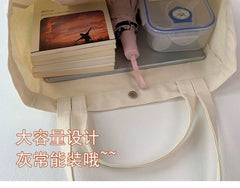 LUCKY Letters Canvas Tote Bag Casual Hasp Shoulder Handbags