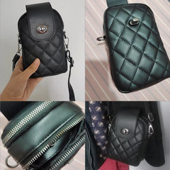 Lozenge Pattern Shoulder Small Flap Crossbody Messenger Bag