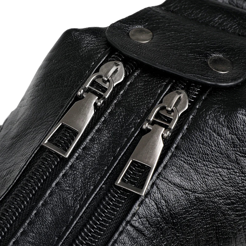 Vintage PU Leather Messenger Bag for Women Soft Hobo Crossbody Shoulder Bag