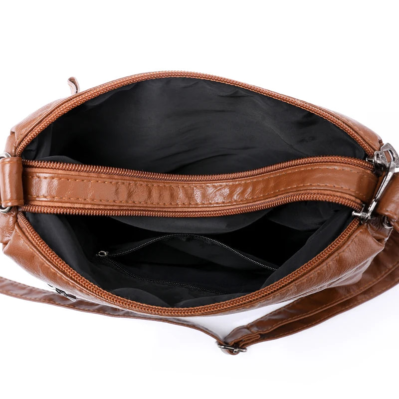 Middle aged Mom's Bag One Shoulder High Capacity Versatile Soft Retro Bag
