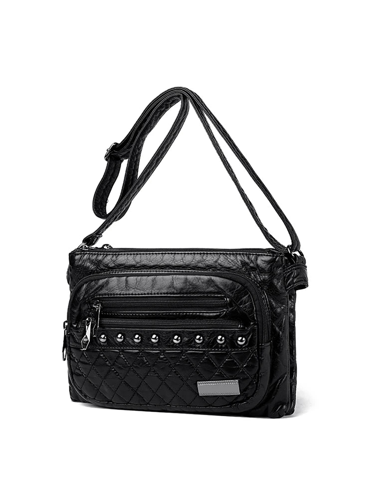 Women Bag Crossbody Messenger Vintage PU Leather Tote Sac A Main F