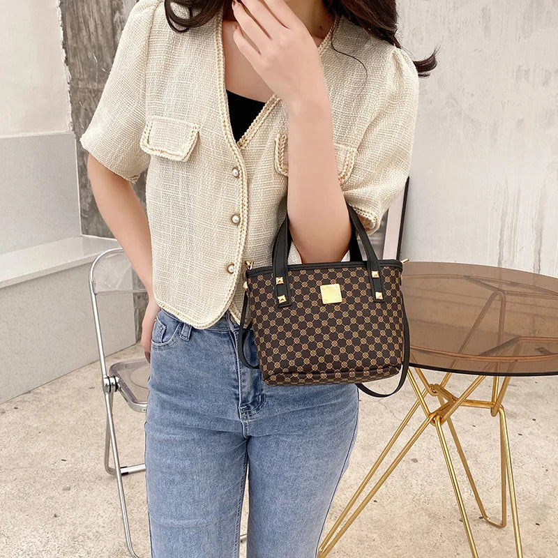 Women Bag Circle Flower Mini Bucket Handbag Small Messenger Shoulder Purse