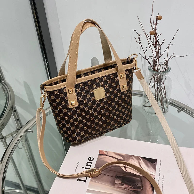 Women Bag Circle Flower Mini Bucket Handbag Small Messenger Shoulder Purse