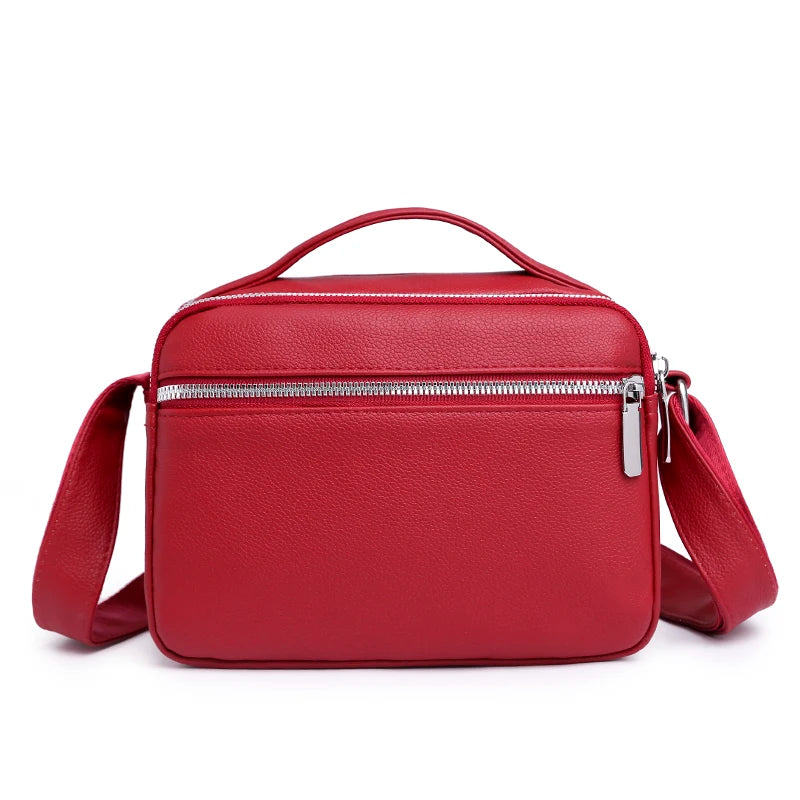 Women Crossbody Bag Messenger Handbag PU Leather Shoulder Pack