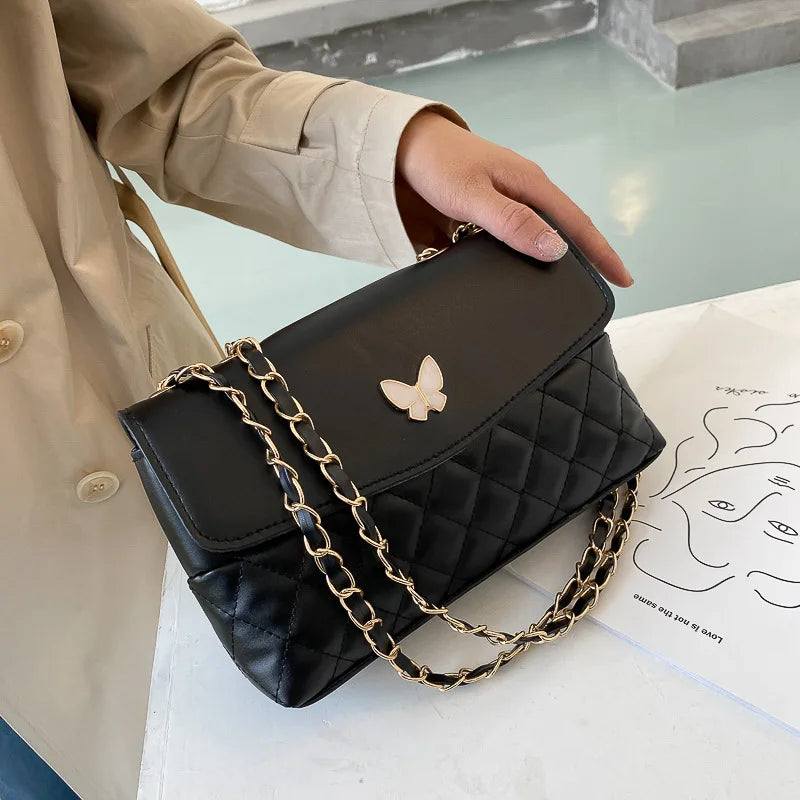 Women Crossbody Bag Soft Leather Messenger Chain Shoulder Satchel Purse