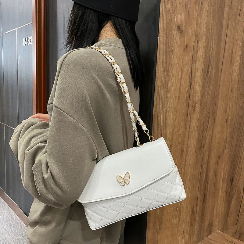 Women Crossbody Bag Soft Leather Messenger Chain Shoulder Satchel Purse