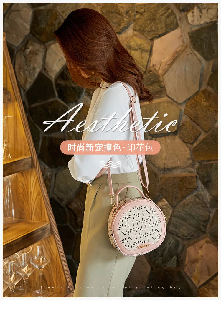 Women Mini Round Crossbody Bag Small Side Purse