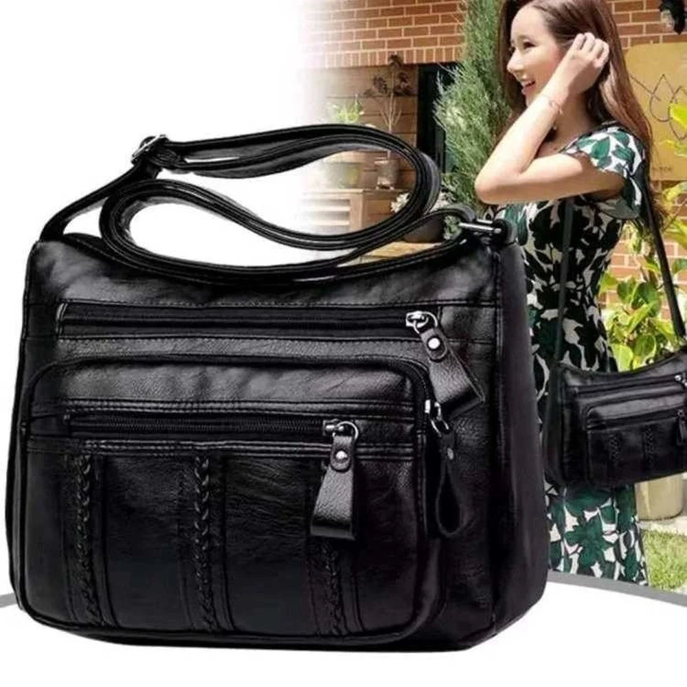 Women Shoulder Bag Middle-aged Mother PU Messenger Purse Lady Side Bag