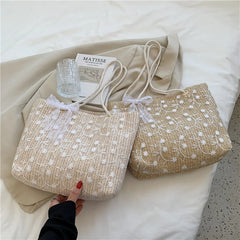Women Bag Lace Woven Lady Bag Korea Small Fresh Handbag Book Bag