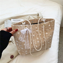 Women Bag Lace Woven Lady Bag Korea Small Fresh Handbag Book Bag