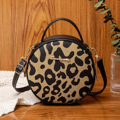 Leopard Shoulder Small Round Bag Mobile Phone Ladies Hand bag
