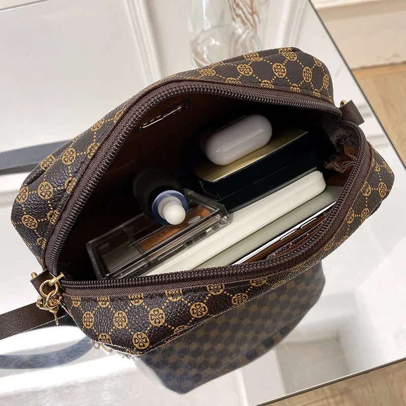 Women Crossbody Bag Small Square PU Leather Casual Shoulder Bag