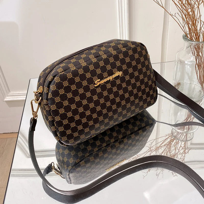 Women Crossbody Bag Small Square PU Leather Casual Shoulder Bag