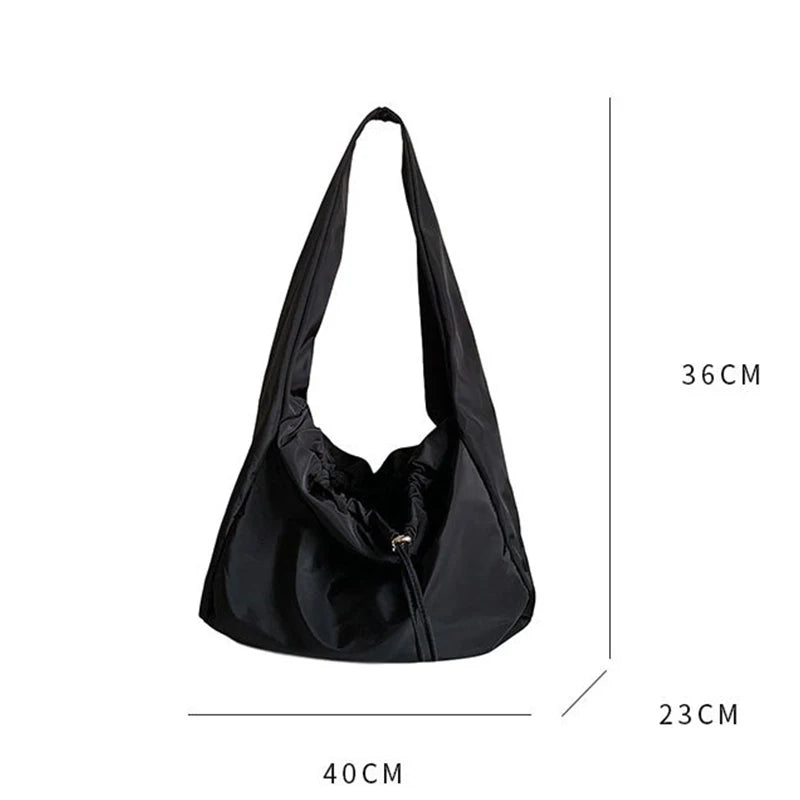 Nylon Bucket Shoulder Bag Tote Bag - Travel Crossbody Tote Purse