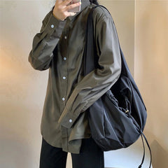 Nylon Bucket Shoulder Bag Tote Bag - Travel Crossbody Tote Purse