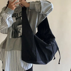 Nylon Bucket Shoulder Bag Soft Tote Bag