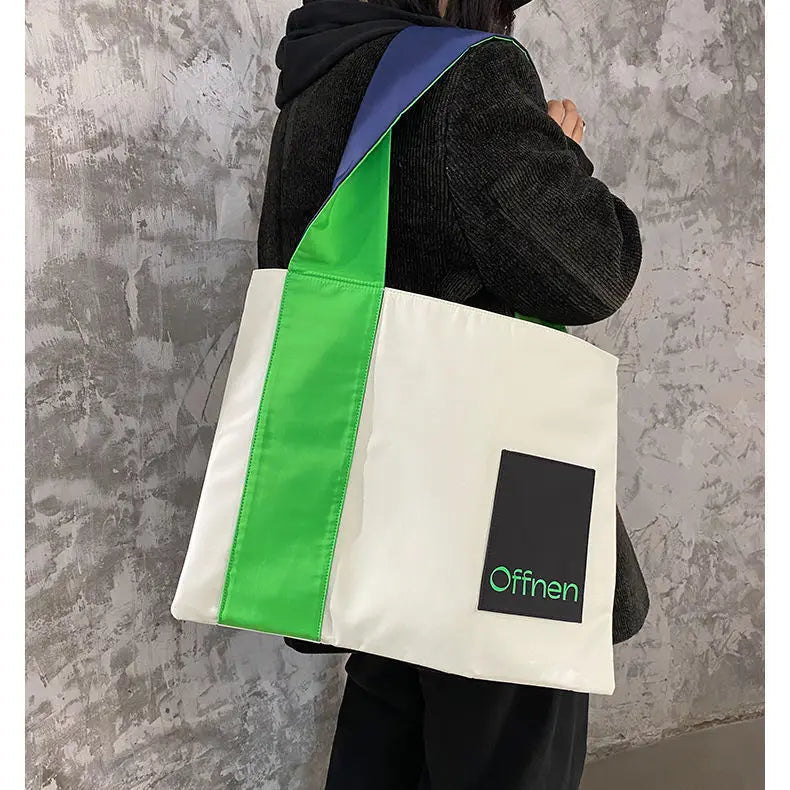 Women Nylon Tote Bag Casual Shoulder Handbag High-Capacity Shopping Bag