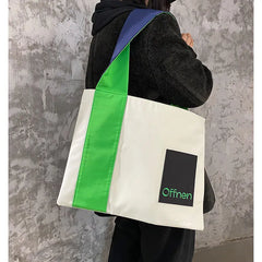 Women Nylon Tote Bag Casual Shoulder Handbag High-Capacity Shopping Bag