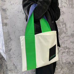 Women Nylon Tote Bag Casual Shoulder Handbag High-Capacity Shopping Bag