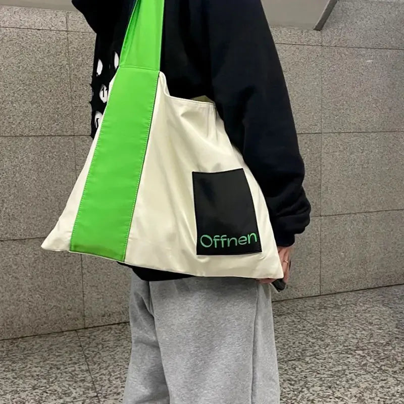 Women Nylon Tote Bag Casual Shoulder Handbag High-Capacity Shopping Bag
