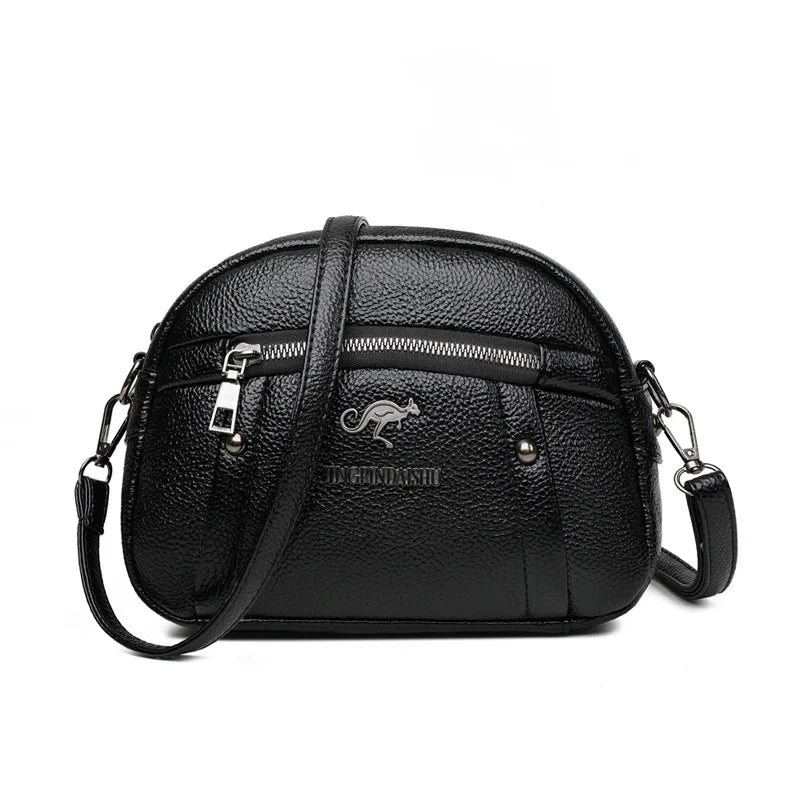 Women Bag PU Small Round Shoulder Fashionable Crossbody Soft Mother Side Purse
