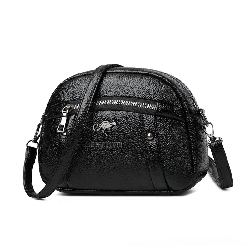 Women Bag PU Small Round Shoulder Fashionable Crossbody Soft Mother Side Purse