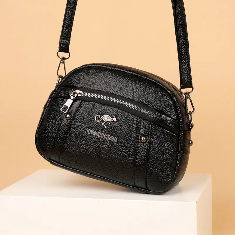 Women Bag PU Small Round Shoulder Fashionable Crossbody Soft Mother Side Purse