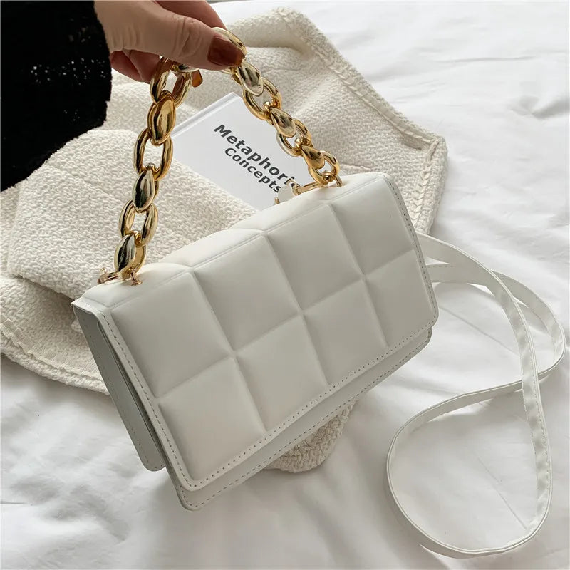 Women Bag Thick Chain Small Shoulder Messenger Bag Square Bag