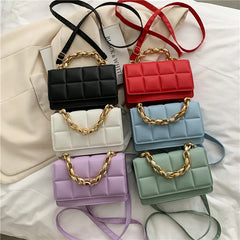 Women Bag Thick Chain Small Shoulder Messenger Bag Square Bag