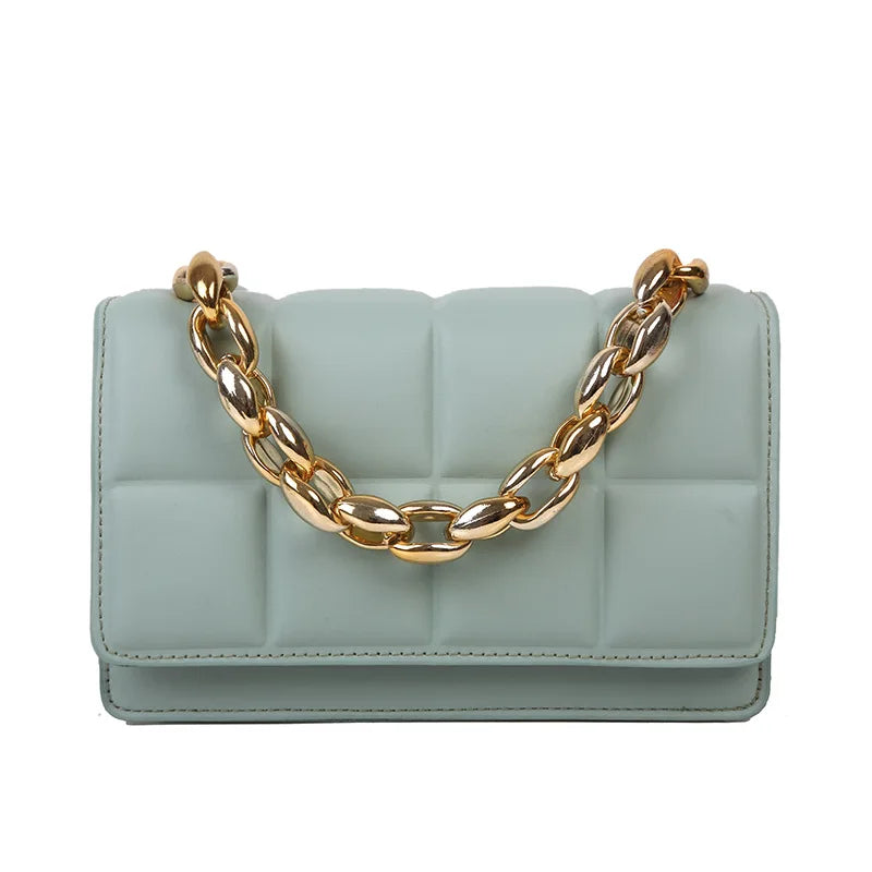 Women Bag Thick Chain Small Shoulder Messenger Bag Square Bag