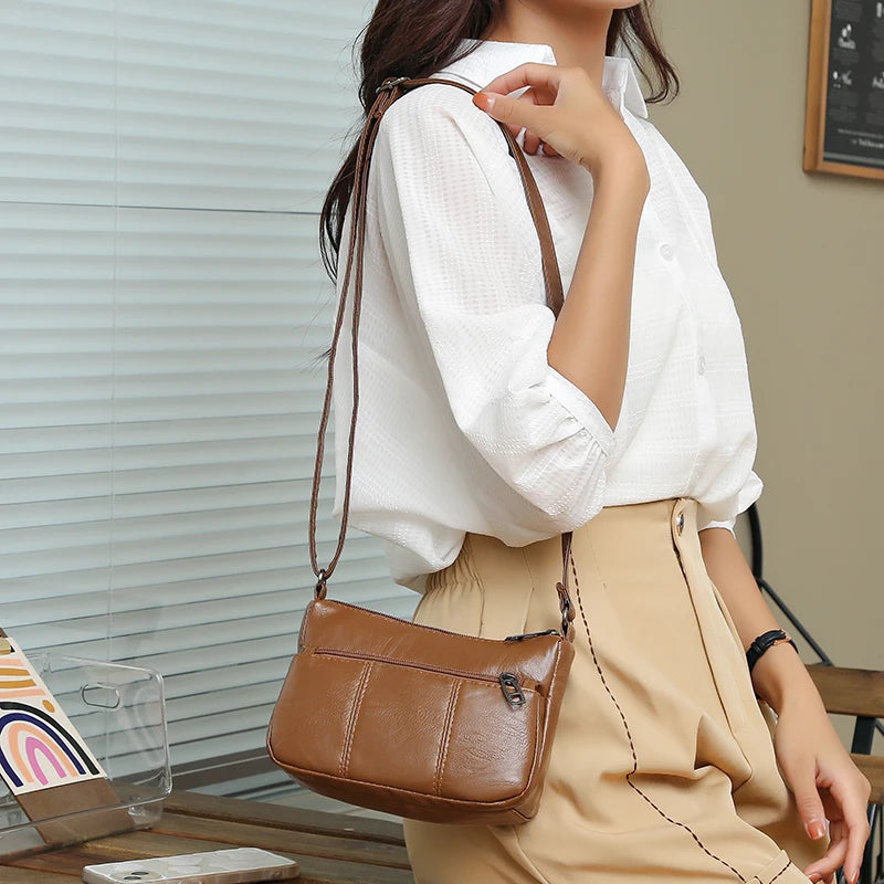 Vintage Crossbody Bags for Women Soft PU Leather Handbag Lady Messenger