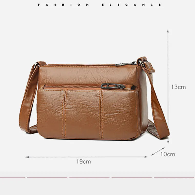 Vintage Crossbody Bags for Women Soft PU Leather Handbag Lady Messenger