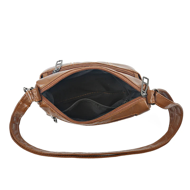Vintage Crossbody Bags for Women Soft PU Leather Handbag Lady Messenger