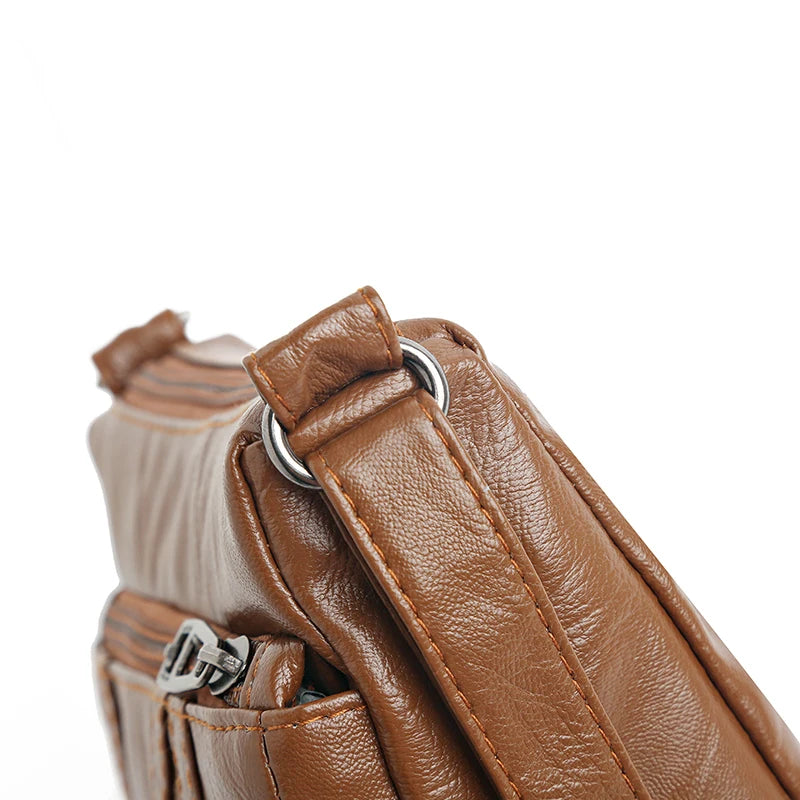 Vintage Crossbody Bags for Women Soft PU Leather Handbag Lady Messenger