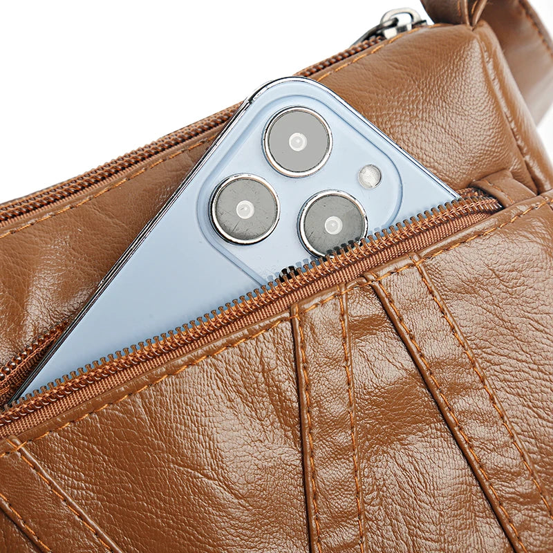 Women Vintage Crossbody Shoulder Bag PU Leather Messenger Daily HandBags