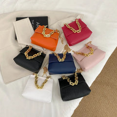 Women Bag Golden Chain Shoulder Diagonal Messenger Crossbody Bag