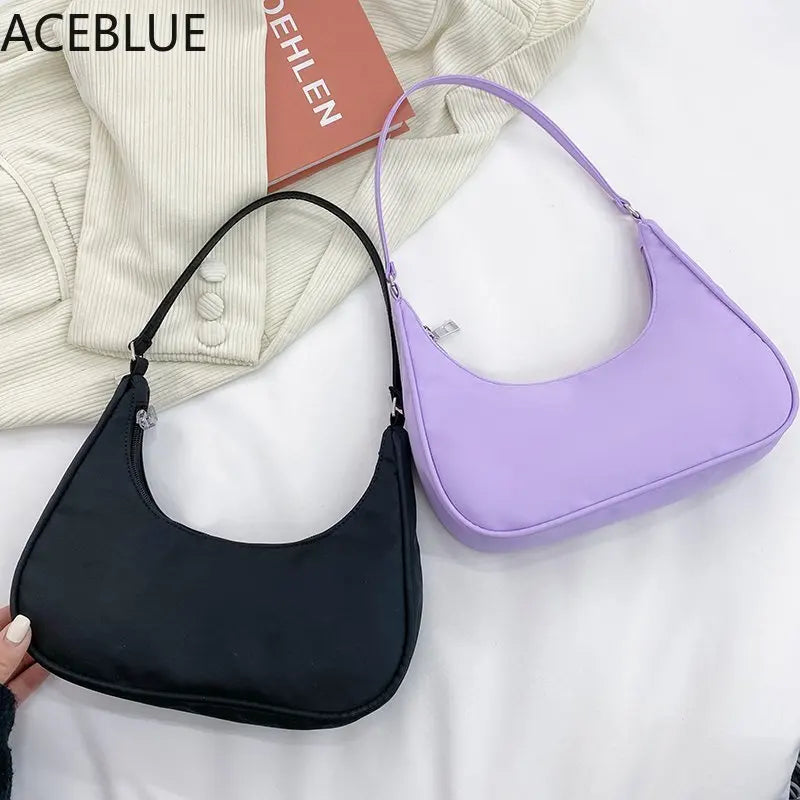 Nylon Armpit Shoulder Purse Canvas Handbag Clutch Women Hobos Bolso Feminina