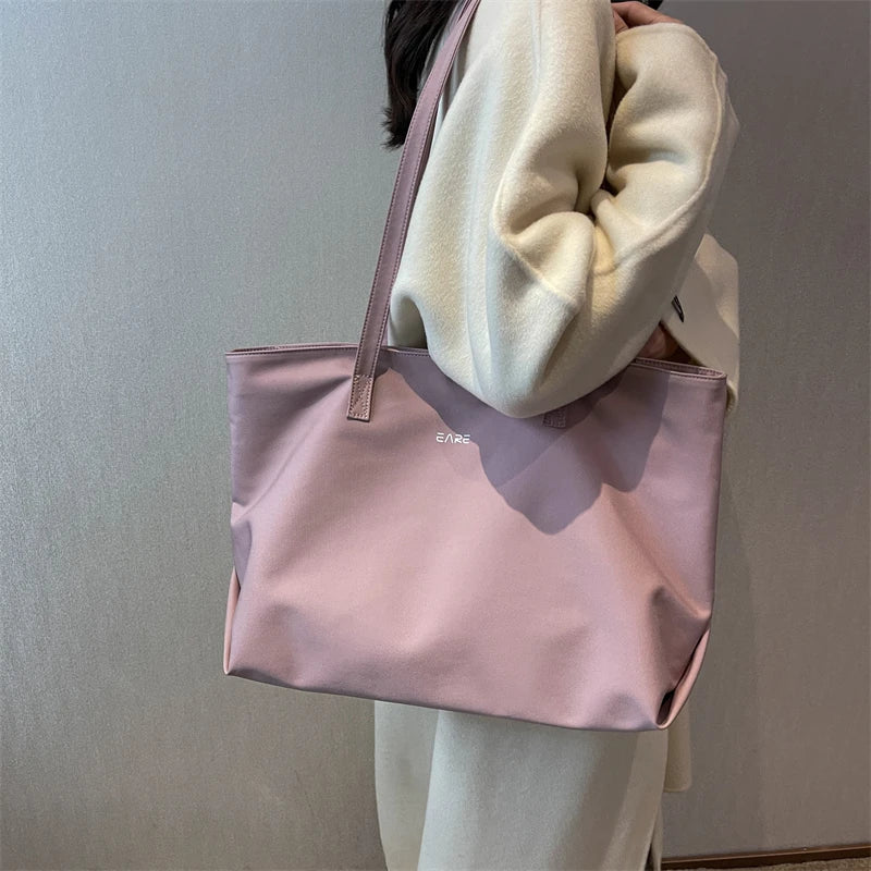 Nylon Tote Bag Large Capacity Soft Handbag Shoulder Satchel Side Shopping Bag