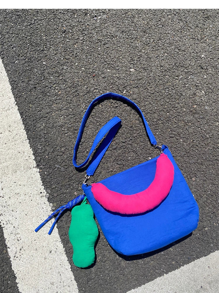 Women Nylon Shoulder Bag Crossbody Handbag Soft Zipper All-match