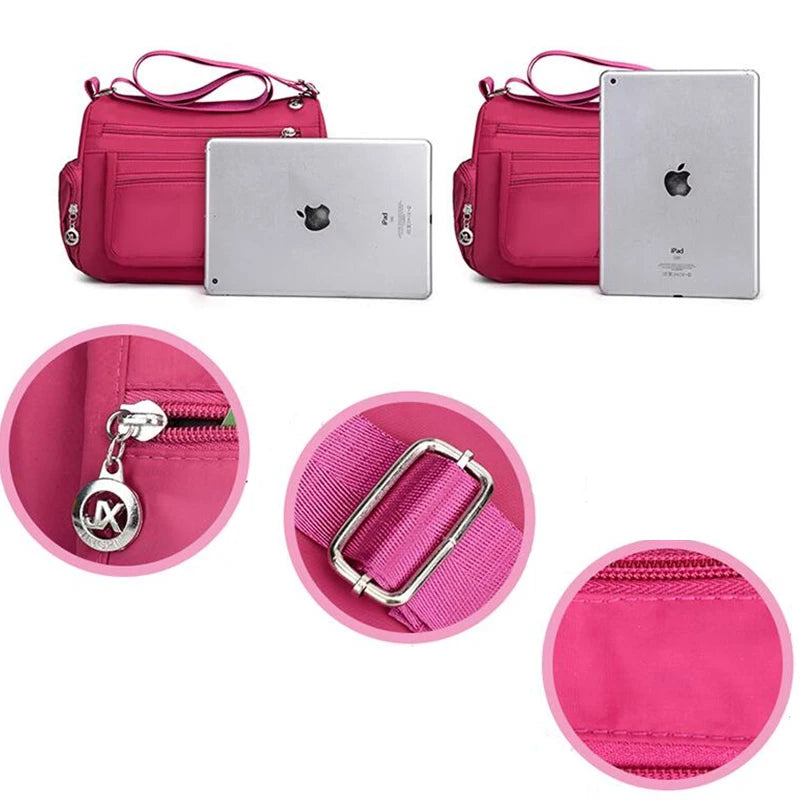 Waterproof Nylon Women Messenger Bag Large Capacity Crossbody Shoulder Bag