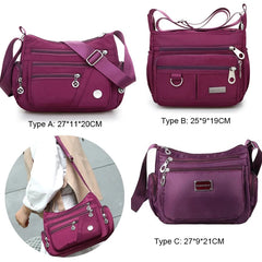Waterproof Nylon Messenger Bag for Women