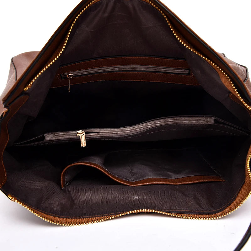 Oil Wax Leather Handbags Large Capacity Shoulder Bags Vintage Tote Women Bags