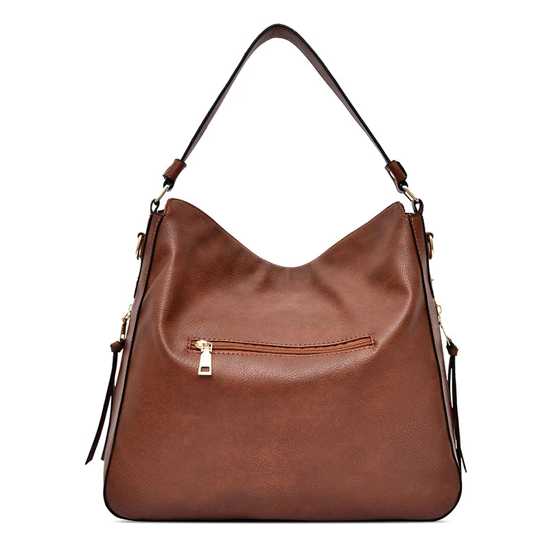 Oil Wax Leather Handbags Large Capacity Shoulder Bags Vintage Tote Women Bags